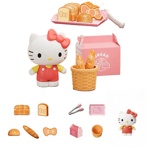 【中国直邮】 月光社 三丽鸥过家家HelloKitty面包儿童玩具食玩 10件套