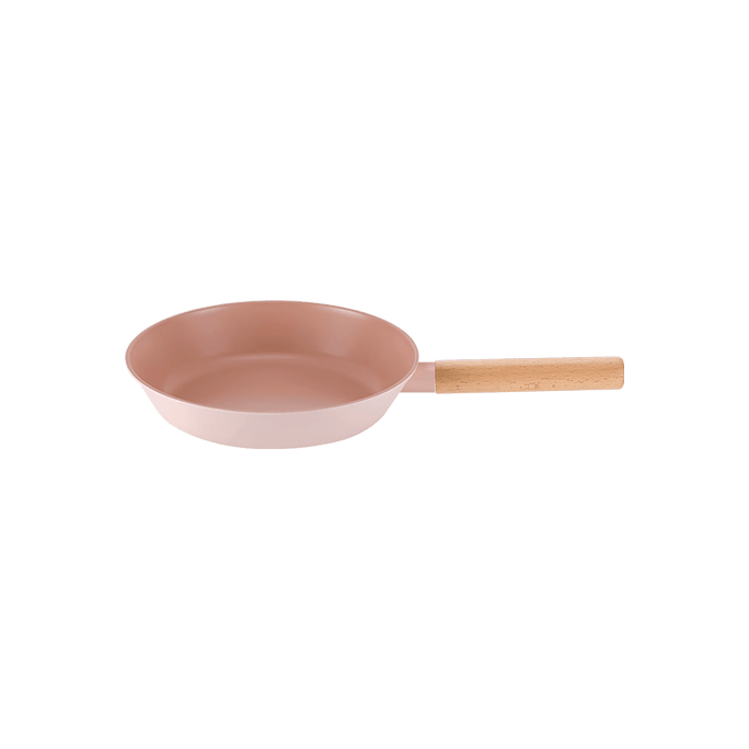 CLASSIC Pink Frying Pan with Wooden Handle 28cm