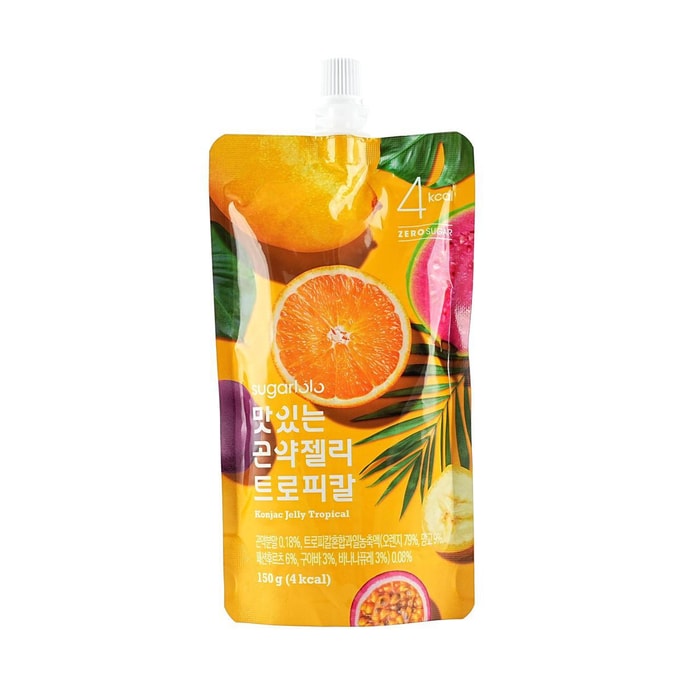 韩国SUGARLOLO 蒟蒻果冻 热带水果味 150g【无糖低卡零食】【冷冻变冰棒】
