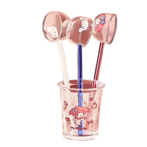 Sanrio glass soup ladle long handle large serving spoon ins style drinking soup spoon kitty cat 1 pc