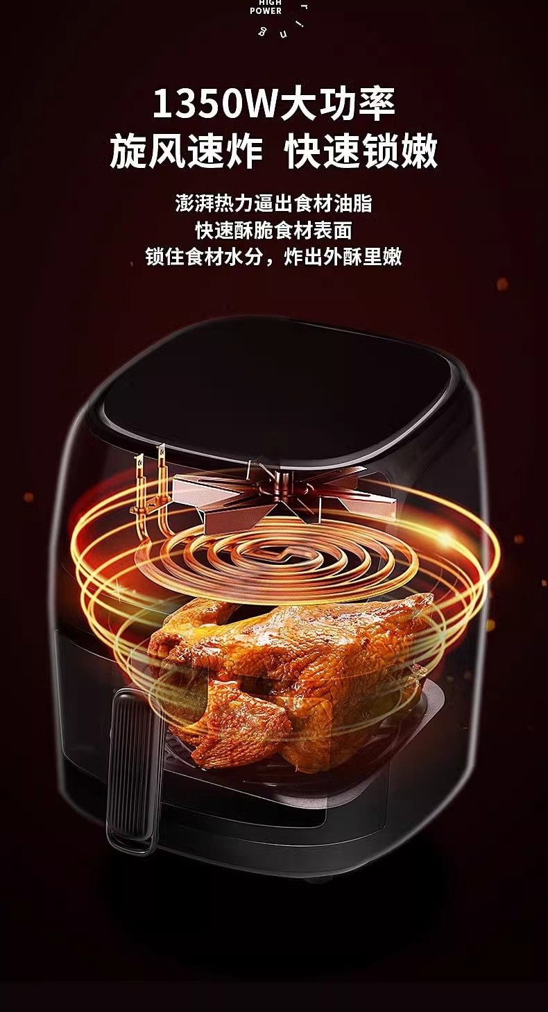 【中国直邮】 亲太太 110v可视空气炸锅家用家用可视多功能一体新款电烤箱炸锅智能大容量小家电 白色 一个装