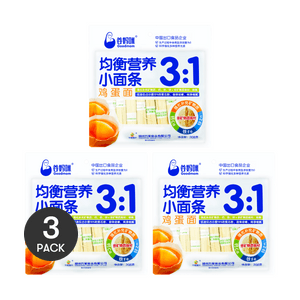穀媽咪3:1土鸡蛋麵寶寶輔食幼兒麵208g*3【超值3包】