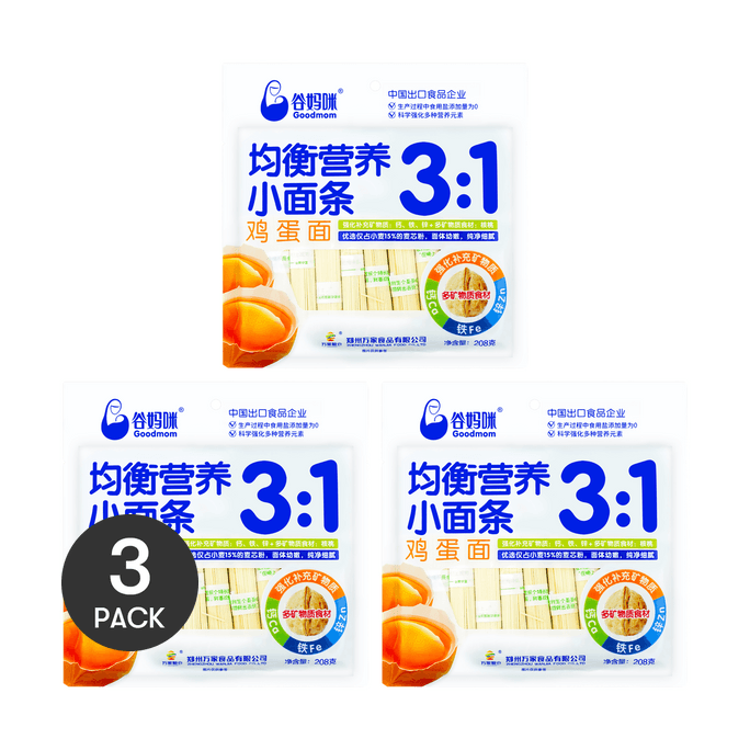 【Value Pack】3:1 Egg Noodles Baby Food 208g*3