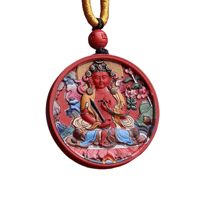 【中国直邮】 藏旗 藏传朱砂吊坠本命年十二生肖转运吊坠 虎牛30mm