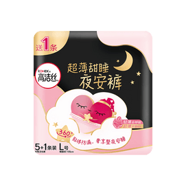 Nighttime Sanitary Underwear - Extra Absorbency - Ultra Leak Protection- Disposable underwear -Thin Comfort - Size L - 6