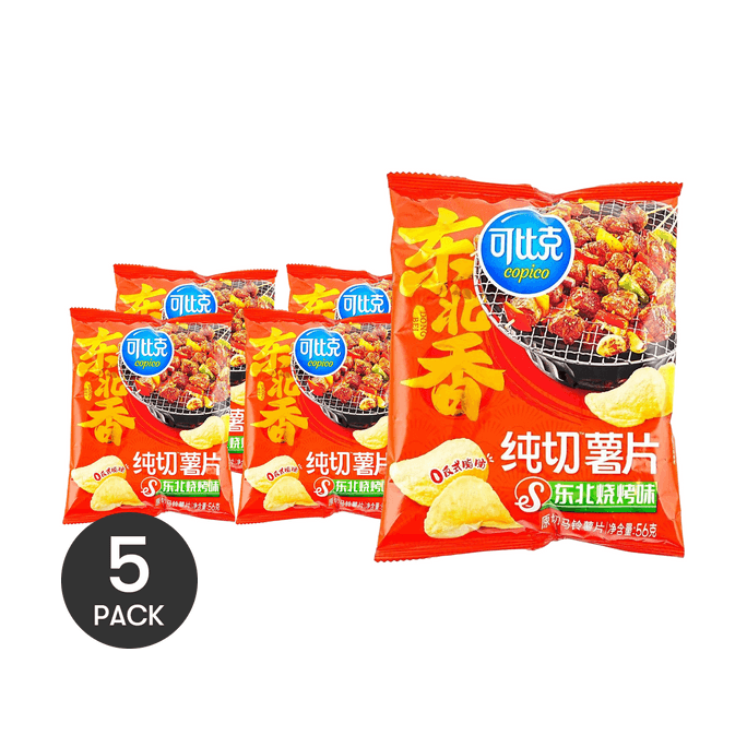 Potato Chips, Northeast Barbecue Flavor, 1.97 oz *5【5 Packs】【0 Trans Fat】