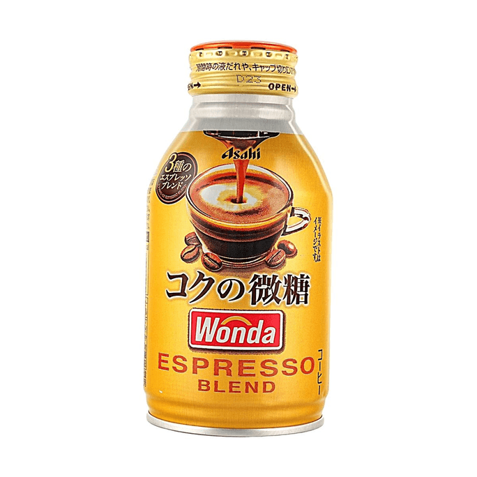 日本ASAHI朝日 WONDA旺達 濃醇微糖意式濃縮拼配咖啡飲料 260g【經典日式Koku級低糖奶咖】