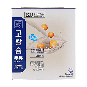 韓國KONKUK建國大學 高鈣乳酸菌豆奶 190ml*16【高鈣配方】【專利乳酸菌】