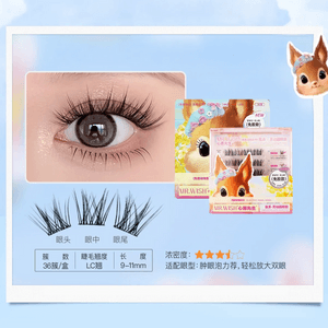 Mischievous Animals Series 2.0, Glue-Free False Eyelashes, LC Curl, #Gorgeous Mouse, Asian Fusion Makeup