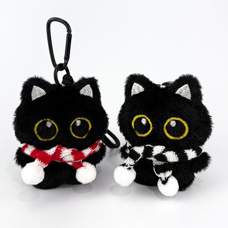 【中国直邮】 HSPM 新款可爱小黑猫书包挂件毛绒公仔挂件 3
