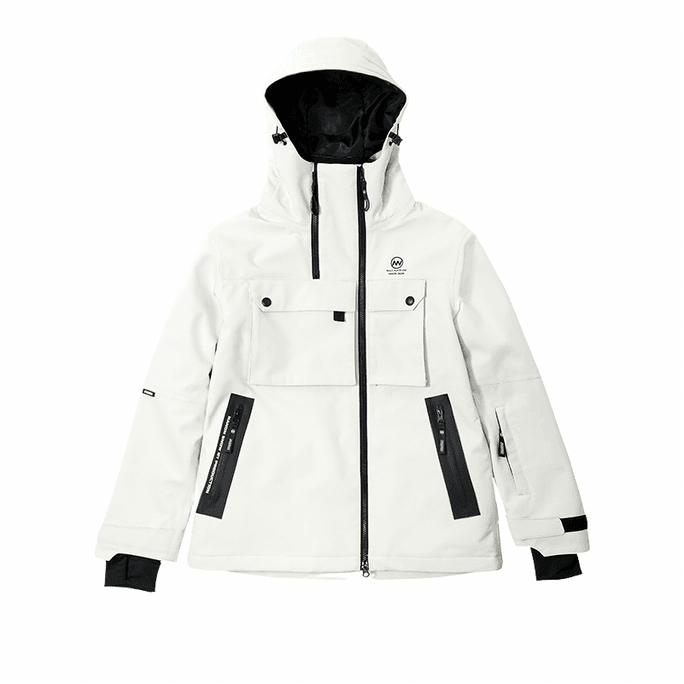 【中国直邮】NANDN南恩 工装滑雪服防水男女加厚保暖防风单双板上衣 米白色 XXL码