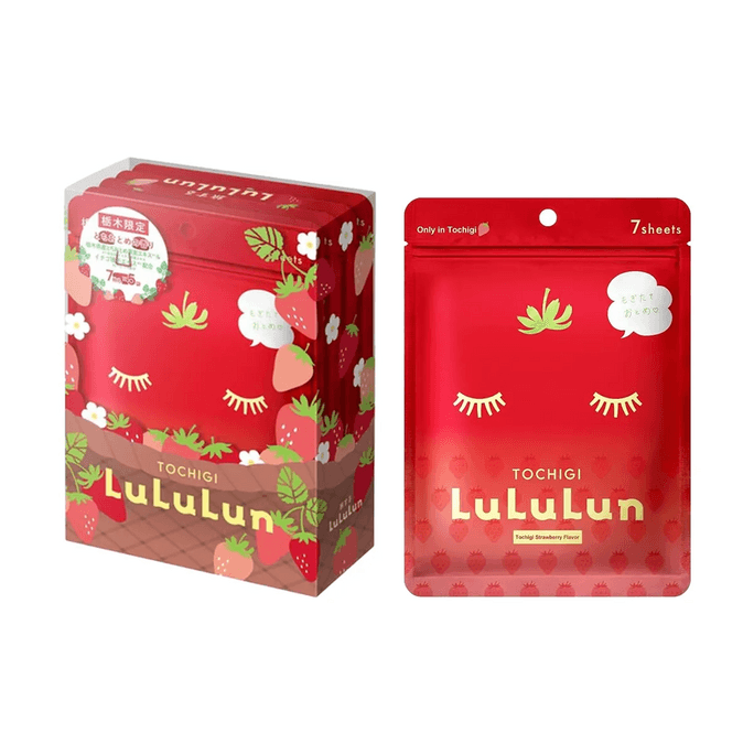 日本LULULUN 栃木士多啤梨限定補水面膜 35片 【栃木限定】【深層補水】【士多啤梨香氛】