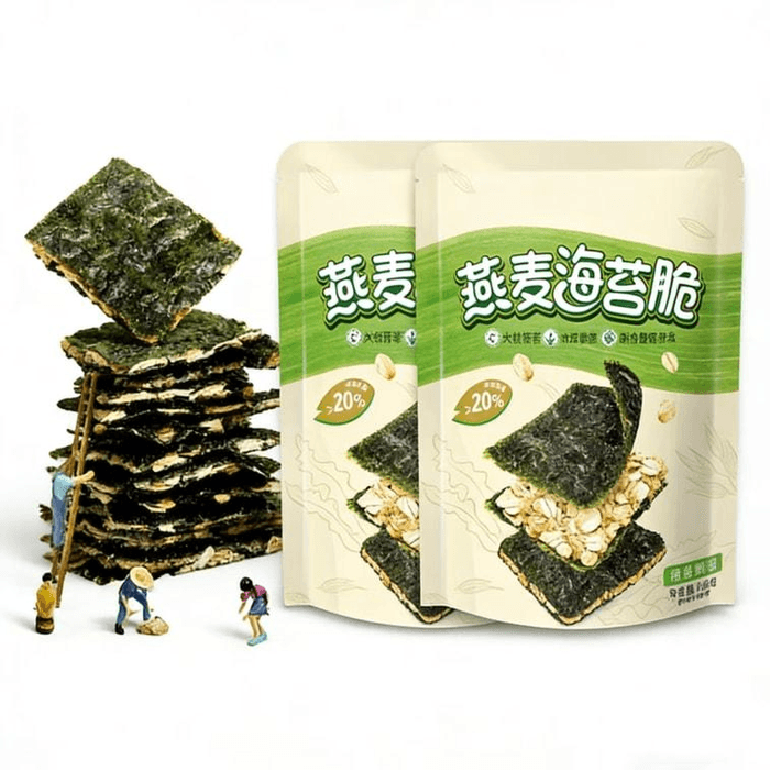 【中国直送】金威 海苔クリスピーオートミールサンドイッチスナック、すぐに食べられる、テレビ鑑賞やオフィスでの午後のおやつに最適、40g×1パック