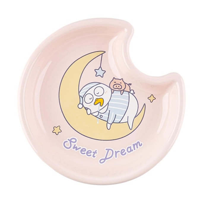 Moon Porcelain Plate, Sweet Dream Series, 7" 【Xiao Liu Duck Collaboration】