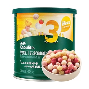 유아용 컬러풀 두두 퍼프, 아기용 비스킷 스낵, 혼합 야채 및 과일 맛 [3단계], 통 포장, 42g