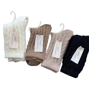 Thickened Fleece-lined Coral Fleece Thermal Slipper Socks for Home  Sleep Milk White, Coffee, Khaki, Black - M