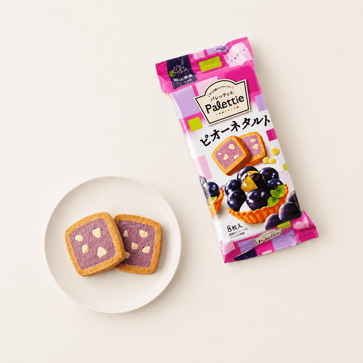 不二家 パレッティ 巨峰タルト ホワイトチョコクッキー 8枚入り - Yami