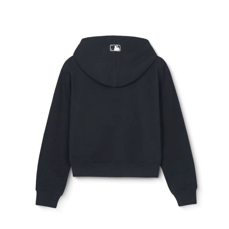 ☆MLB Korea☆ Women's Basic Ribbed Crop Hoodie NY Black Basic Small Logo Crop Hoodie NY Yankees Black S - Yamibuy.com