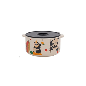 Portable Ceramic Food Storage Bowl, Panda, Medium Size, 1pc
