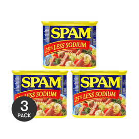 美国版SPAM世棒 减盐25%午餐肉罐头 340g*3份【速食火腿火锅三明治食材】【低盐低钠】【超值装】
