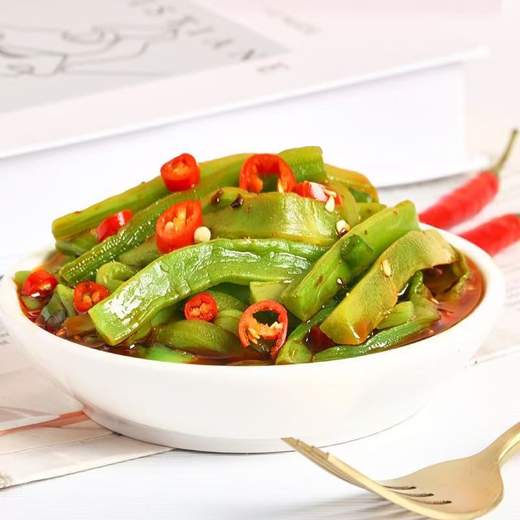 口水娃 三口味贡菜 酸辣味 香菜味 香辣味  香辣爽滑一口清脆 125g 实惠12袋分装 下饭响菜零食 6