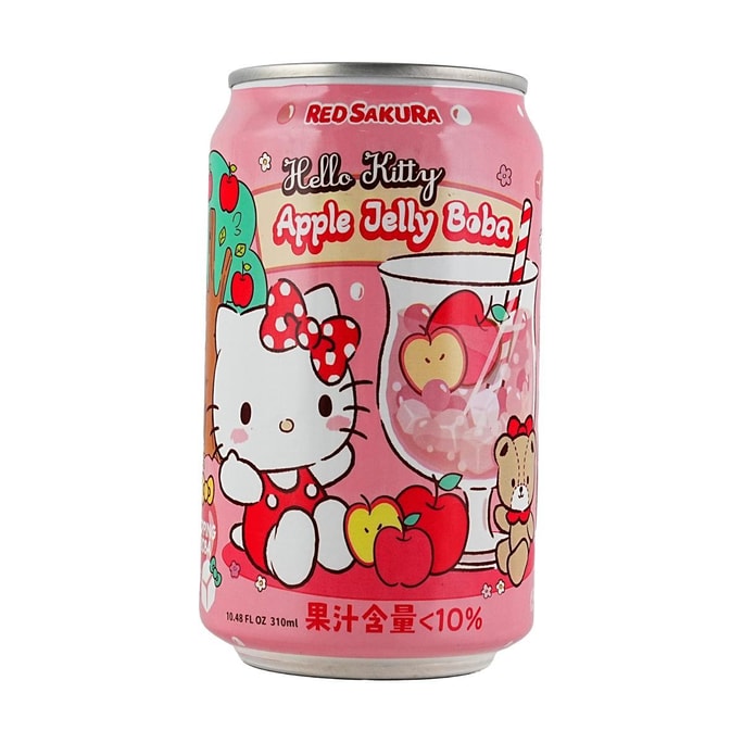 台湾红樱花x三丽鸥 HELLO KITTY 苹果芦荟波霸爆爆珠饮料 310ml