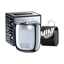 YOOSE有色 潮流便捷合金剃须刀 男士车内专用电动迷你刮胡刀 全身防水 男友礼物 #MINI 2.0 电镀银 10.5*10.5*8.4cm【王一博同款】