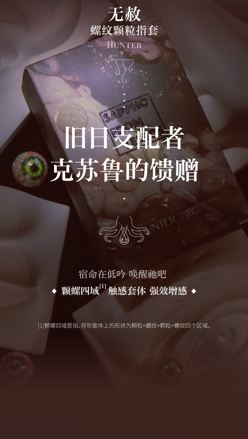 薩福 重磅新品「克蘇魯」多重紋理醫用女同 情趣手指套成人一次性用品 12隻裝