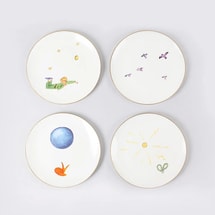 THE BEAST Bone China Plate Set, "For the Little Prince in Your Heart", 4 Pieces, 18cm Diameter Plates