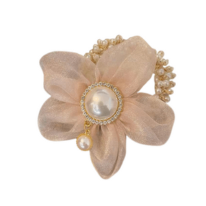 【中国直邮】 爪哇岛 超仙珍珠发圈发绳 粉色花朵款