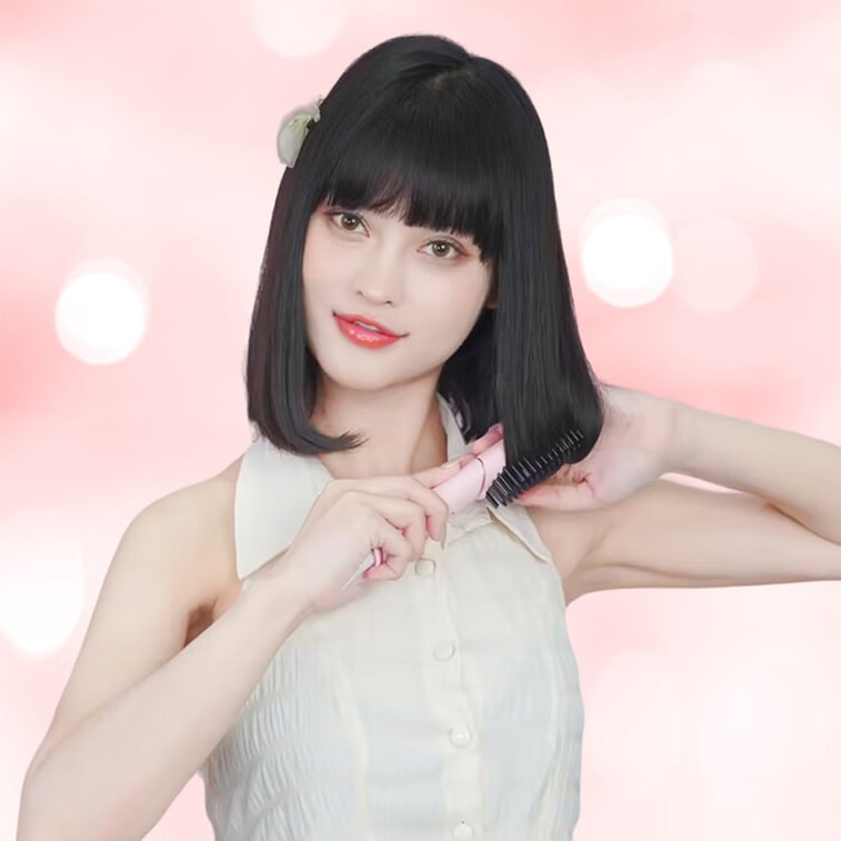 TSUYAGLA崔娅 负离子直发梳 不伤发家用拉卷直两用电梳子 神器卷发梳卷发棒 QS118 粉色第二代 宽电压 4