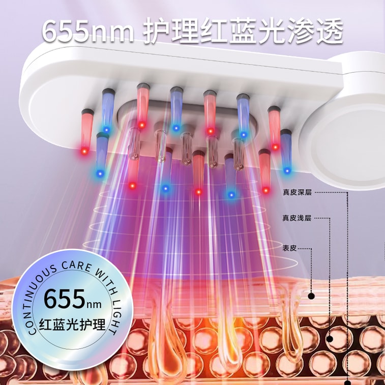 Electric Scalp Massager with Red Blue Light pink 1Unit 4