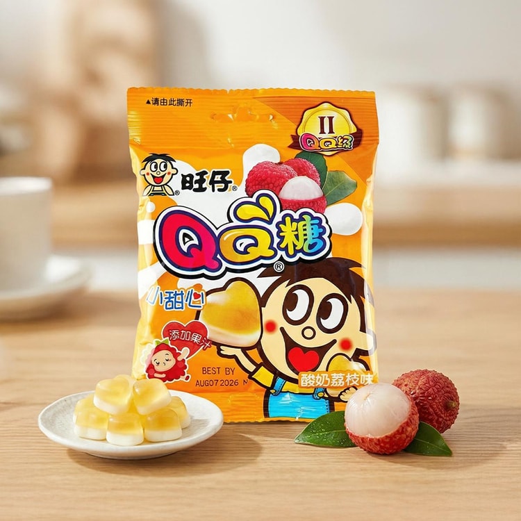 WANT WANT QQ Gummy Candy, Cola+Lychee Yogurt+Grape+Peach Yogurt+