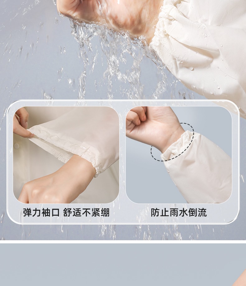 尚官 便携式束口雨衣 椰奶白/件【加厚材质 便携束口 带帽防护】户外登山徒步雨披 防泼耐磨 出行应急雨衣 轻便易收纳 户外出行防雨装备