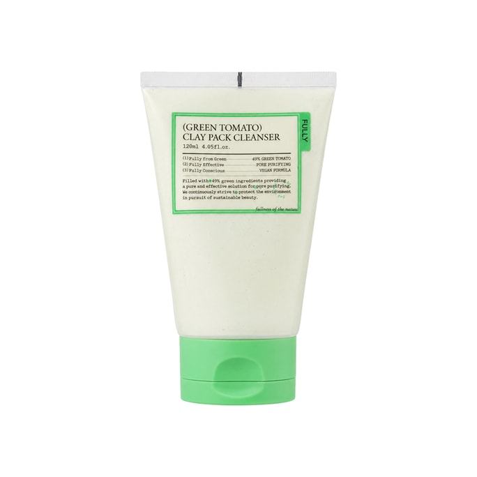 Green Tomato Clay Mask Cleanser 120 Ml/4.05 Fl. Oz., 2-in-1 Clay-to-Foam Pore Cleanser With 49% Green Tomato Extract & 6-Clay Complex For Oil, Blackheads And Whiteheads
