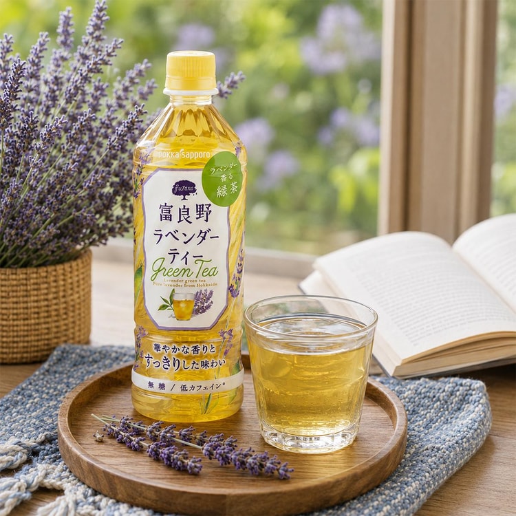 茶 pinokio18 POKKA SAPPORO Hokkaido Furano Lavender Green Tea 16.91 fl oz【 0