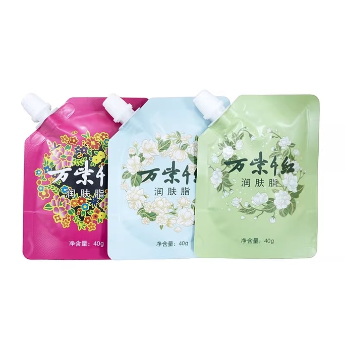 万紫千红 护手霜袋装茉莉香栀子花香擦手油老牌国货雪花膏 三香味各1袋,共3袋