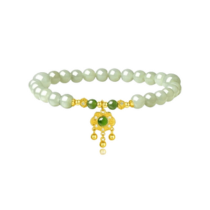 Auspicious Clouds Hetian Jade String Silver Country Style Design Bracelet Jewelry Pieces