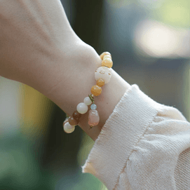 灵隐祈福 风化菩提多宝手链 天然菩提手串饰品 福猫迎财