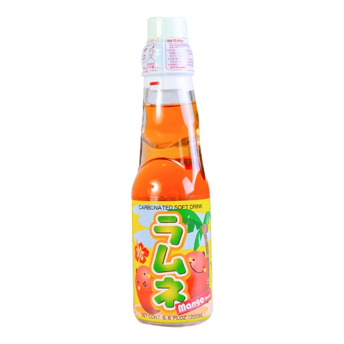 Ramune Soda - Mango Flavor Japanese Drink, 6.76fl oz