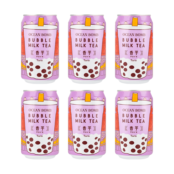 【超值装】台湾OCEANBOMB 珍珠奶茶饮料 香芋味 315ml*6