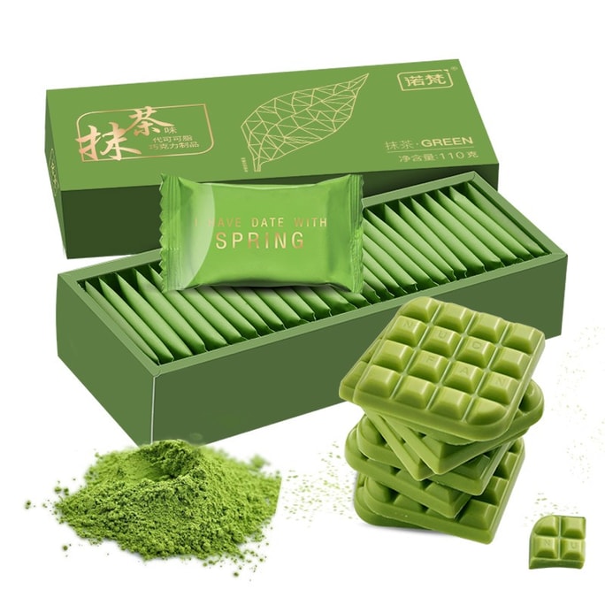 ノヴァン シンチョコレートギフトボックス、ホリデーギフト、カジュアルキャンディスナック、抹茶風味、110g/箱