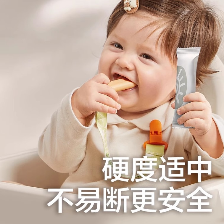 [중국 직배송] 광허플래닛 아기 젖니 비스킷 (끈 포함), 이유식, 6개월 이상 아기용 간식, 우유맛, 64g/상자 3