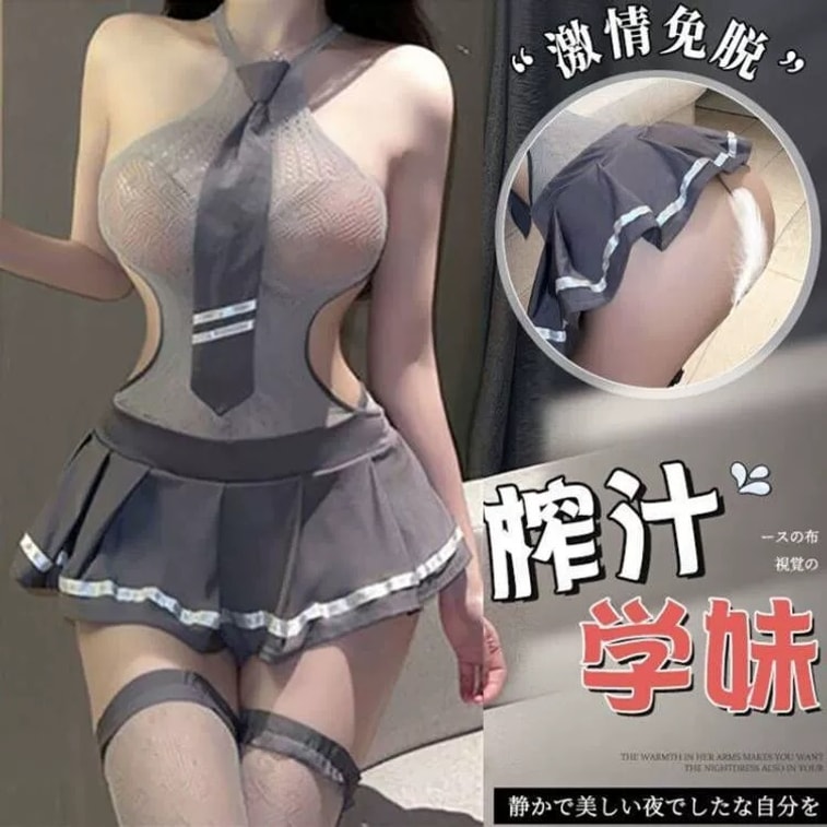 Ensemble de lingerie sexy JK pour étudiante Bella's Fantasy, style marin, sans dégagement, taille unique, gris 6
