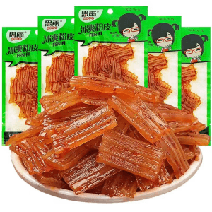 중국 직접 우편 Siyu 얼음 시원한 당면 글루텐 매운 스트립 8090년대 어린 시절 향수 매운 간식 차가운 피부 여가 식품 28g * 5 팩