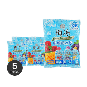 Fruit Jelly Vitality UP Electrolyte Slushy,Bayberry & Grape & Mango Flavor,3.53oz *5【5 Packs】【0 Fat & 0 Preservatives】
