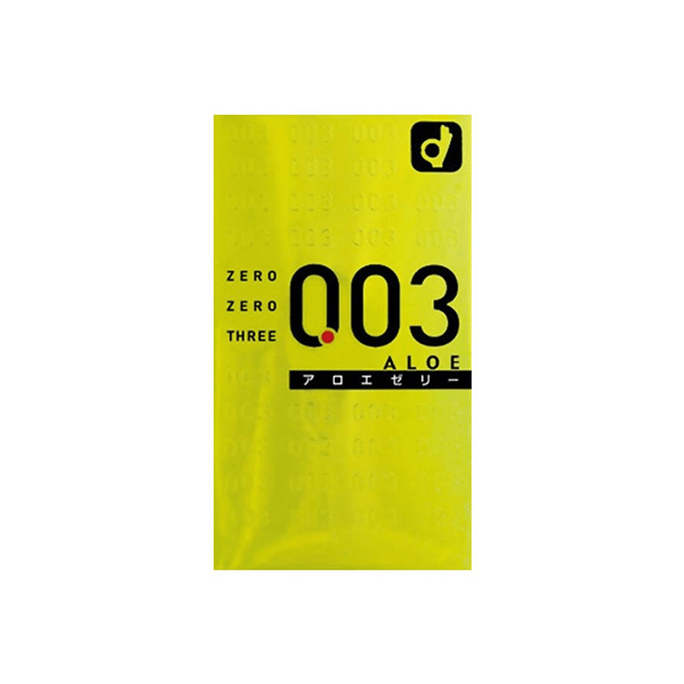 003 Extra Thin Aloe Lubricated Condoms, 10pcs【Japanese Version】