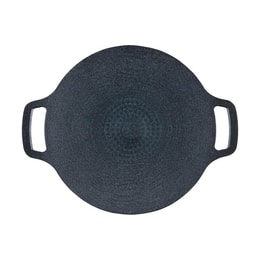 한국식 원형 바베큐 플레이트, 바베큐 그릴, 33cm + 바베큐 전용 종이 세트 30매