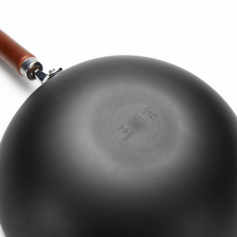 30CM Chinese Carbon Steel Wok And 26CM Carbon Steel Pan with Lid Flat Bottom No Chemical Coated For Gas & Induction All Stoves 6