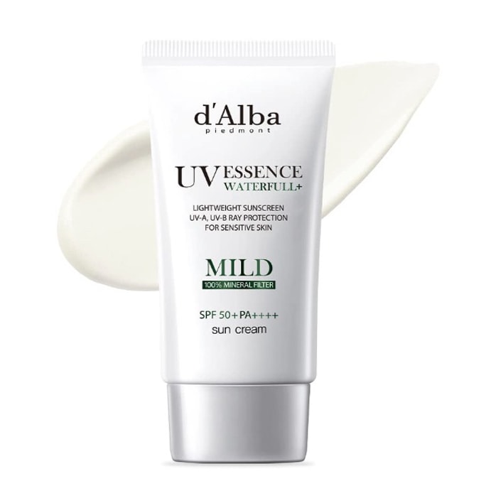 d'Alba Italian White Truffle Waterfull Mild UV Sunscreen Cream for Sensitive Skin SPF 50+ PA++++